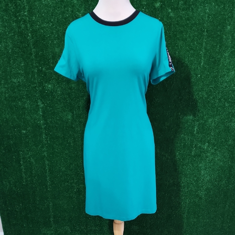 Calvin Klein Teal Dress with Black Trim